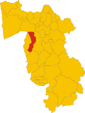 Map of comune of Crespina Lorenzana (province of Pisa, region Tuscany, Italy)